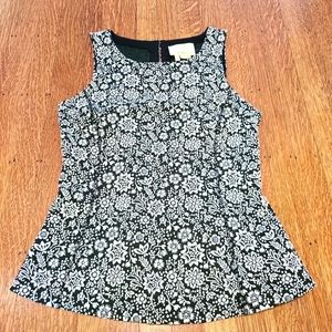 Anthropologie black and white laced back top